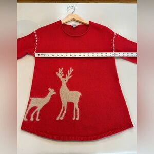 J. Jill Red Sweater with Reindeer Design
